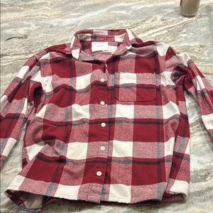 Hollister Red and White Button Down Shirt Classic Plaid